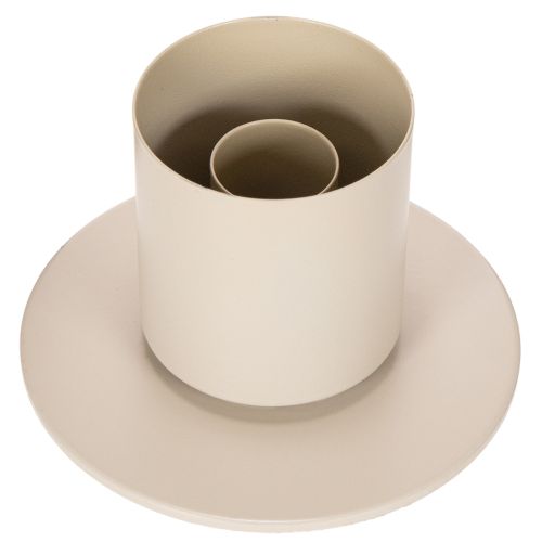 Modern taper candle holder with glass cylinder and base, 31cm | Floristik24.ie