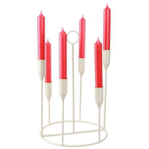 Floristik24 Taper candle holder 6 candles candle holder grey Ø20cm H31cm