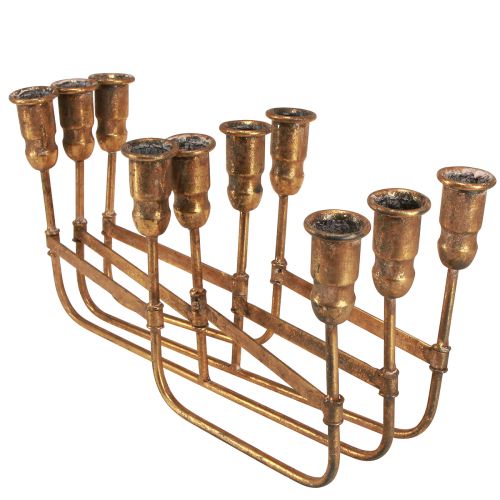 Product Antique candle holder for 10 candles gold 46×46cm H16.5cm