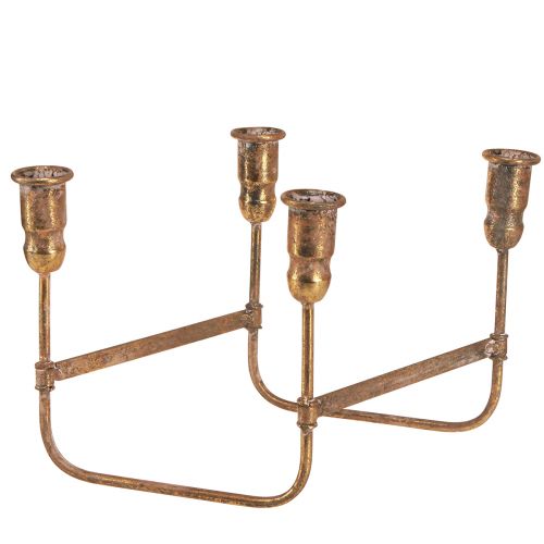 Product Antique Candle Holder For 4 Candles Gold 18×18cm H16.5cm