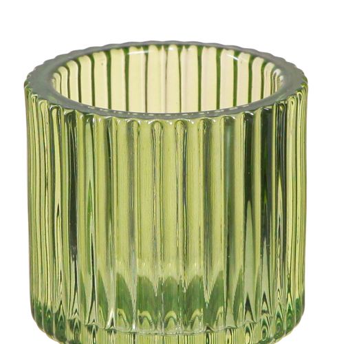Product Glass Tealight Holder Green H8cm 4 Pcs