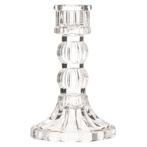 Transparent candle holder, classic design, table decoration, 12cm, 2 pieces | Floristik24.ie