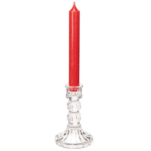Transparent candle holder, classic design, table decoration, 12cm, 2 pieces | Floristik24.ie