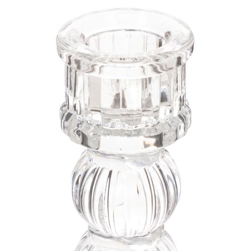 Transparent candle holder, classic design, table decoration, 12cm, 2 pieces | Floristik24.ie