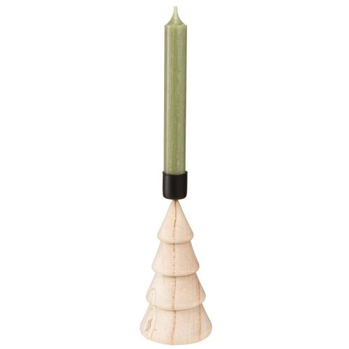 Product Stick candle holder wooden decoration Christmas tree natural H16cm 2 pcs