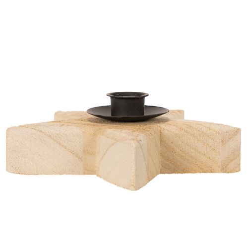 Rustic wooden star candle