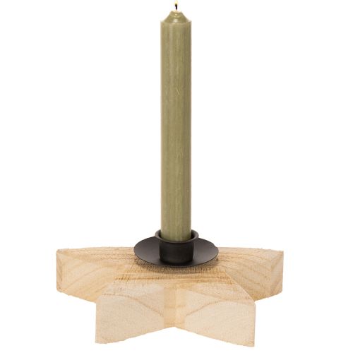 Rustic wooden star candle