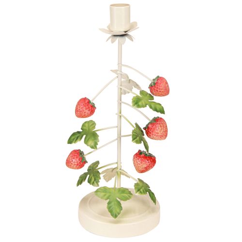 Candle holder metal strawberry decoration cream round H26cm