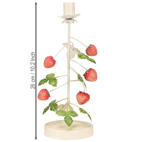 Product Candle holder metal strawberry decoration cream round H26cm