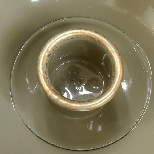 Product Taper candle holder metal candle holder grey gold H9.5cm