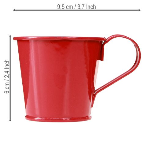 Metal candle holder cup red H6cm 6pcs | Floristik24.ie