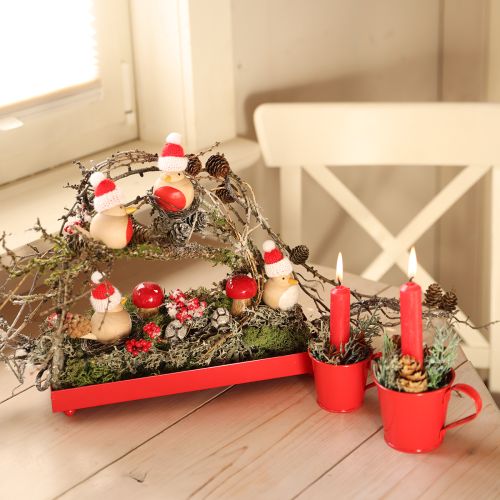 Floristik24 Metal candle holder cup red H6cm 6pcs