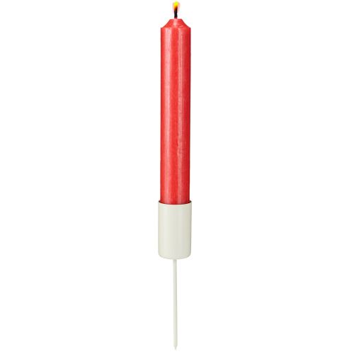 Metal candle holder on stick, beige, H11cm, 4 pieces | Floristik24.ie