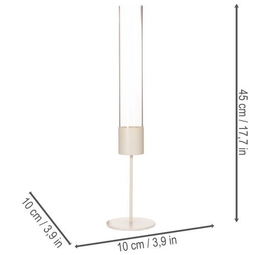 Modern 45cm glass cylinder candle holder | Floristik24.ie