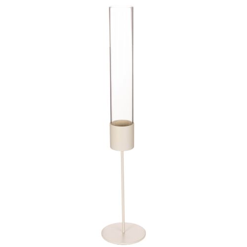 Candle holder with glass cylinder on metal base 50cm buy online | Floristik24.ie