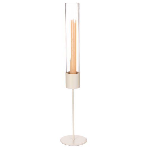 Candle holder with glass cylinder on metal base 50cm | Floristik24.ie