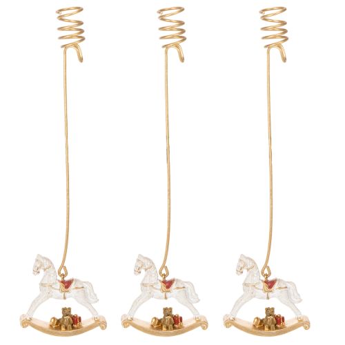 Christmas tree candle holder rocking horse 20cm 3pcs | Floristik24.ie