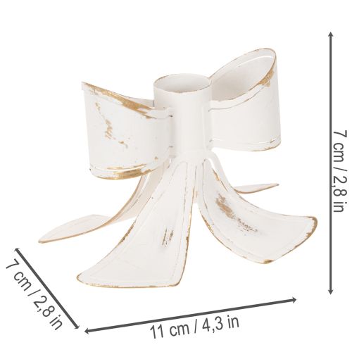 Vintage bow candle holder, 12cm | Floristik24.ie