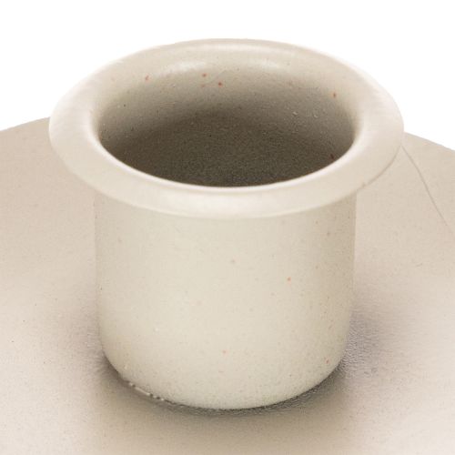 Candle holder with birch wood base and metal ring, 20cm | Floristik24.ie