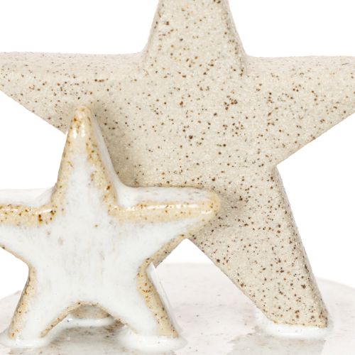 Ceramic Star Candle Holders, Christmas Decoration, 11cm, 2 Pieces | Floristik24.ie