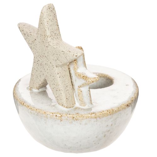 Ceramic Star Candle Holders, Christmas Decoration, 11cm, 2 Pieces | Floristik24.ie