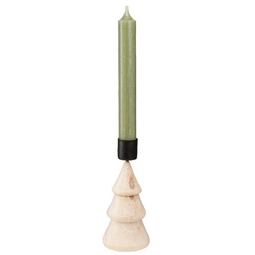 Product Candle holder Christmas tree decoration wood natural H13cm 4 pcs