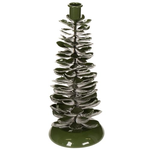Candlestick Christmas tree green metal decoration 28cm buy online | Floristik24.ie