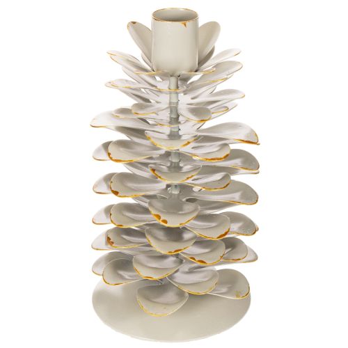 Pine cone design candle holder for taper candles, 17cm