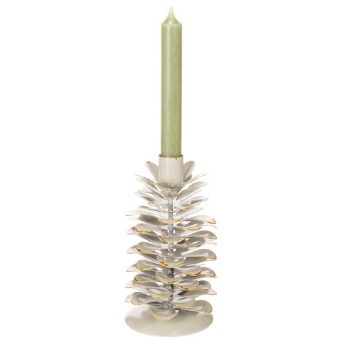 Pine cone design candle holder for taper candles, 17cm | Floristik24.ie