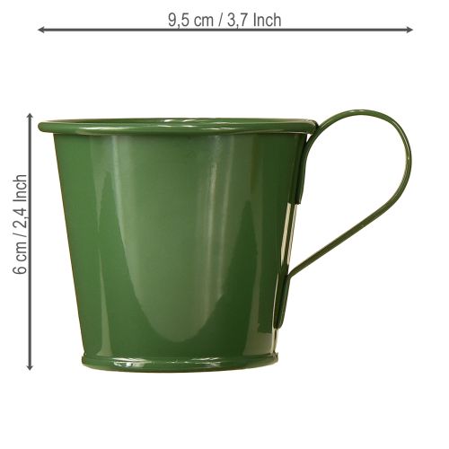 Taper candle holder cup candle holder dark green H6cm 6pcs | Floristik24.ie