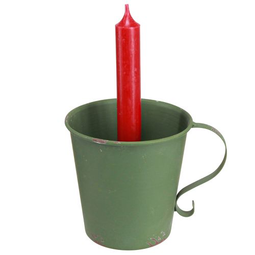 Product Candle holder vintage cup decoration metal green Ø11cm H11cm