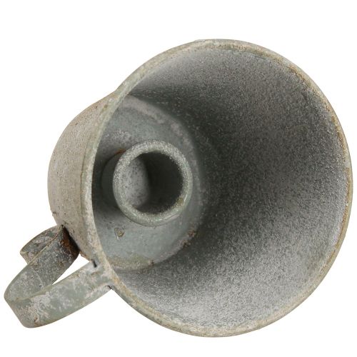 Product Candle holder vintage cup candle holder metal grey Ø9.5cm H8cm 3pcs