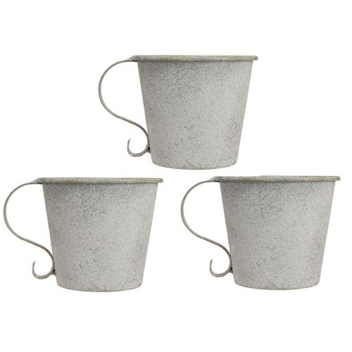 Product Candle holder vintage cup candle holder metal grey Ø9.5cm H8cm 3pcs