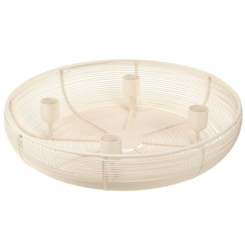Candle holder for 4 candles, candle bowl cream Ø29cm