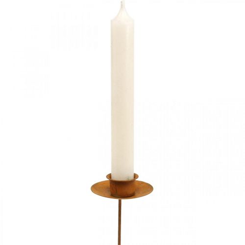 Floristik24 Metal stick candle holder, plug-in candle holder, rust, 8 pieces
