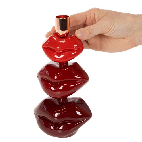 Glossy Lip Candle Holder, Modern Design, 21cm | Floristik24.ie
