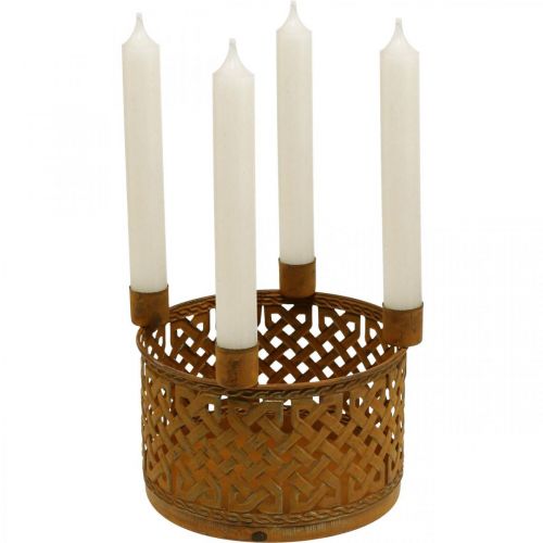 Product Candle holder metal decorative metal basket rust Ø16.5cm H12.5cm
