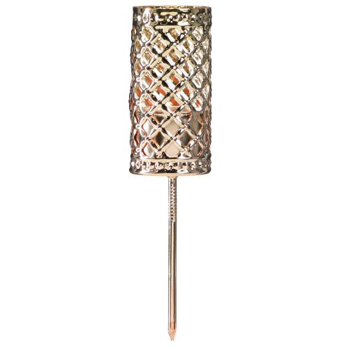 Product Stick candle holders, gold, Ø22mm, H10cm, 4 pieces
