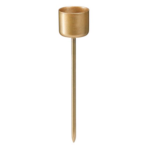 Stick candle holder matt gold Ø22mm H10.5cm 12 pcs