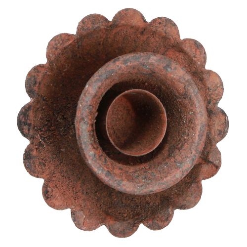 Floristik24 Stick candle holder rust look Ø8.5cm H4cm 4pcs