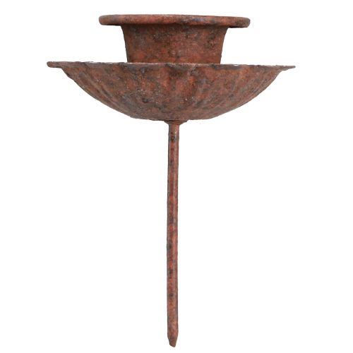 Floristik24 Stick candle holder rust look Ø8.5cm H4cm 4pcs