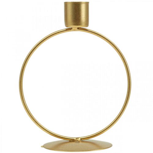 Floristik24 Candlestick gold candlestick metal ring Ø10.5cm
