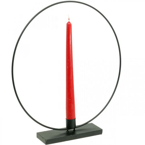 Floristik24 Decorative ring metal candlestick deco loop black Ø30cm