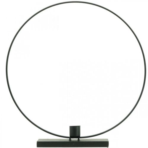 Floristik24 Decorative ring metal candlestick deco loop black Ø30cm