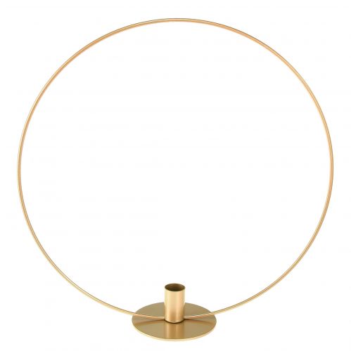 Floristik24 Decorative metal ring candle holder champagne Ø35cm