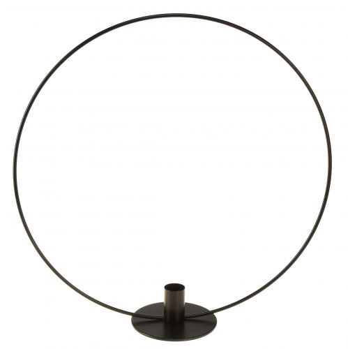 Product Candle holder metal black decorative ring for standing Ø35cm