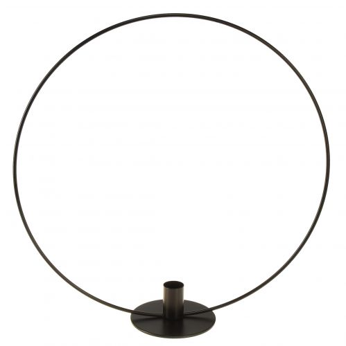 Floristik24 Candle holder metal black decorative ring for standing Ø35cm