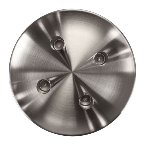 Floristik24 Stick candle holder silver Ø2.5cm candle plate metal Ø23cm