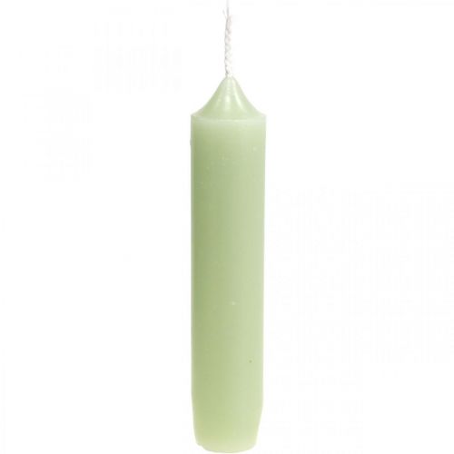 Floristik24 Candles short green candles mint Ø22/110mm 6pcs