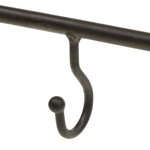 Product Rail with 7 hooks metal antique look hook rail 50×H55cm